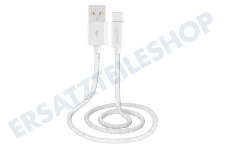 Musthavz  MHBRCABUSBAW Musthavz USB-A auf USB-C geflochtenes Kabel 1,0 Meter 3A, weiß