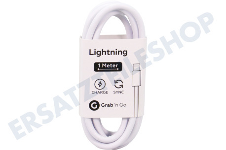 Universell  USB Anschlusskabel geeignet für Apple Apple-8-Pin-Lightning -Anschluss, 100cm, Weiß