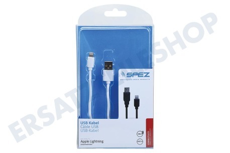 Spez  USB Anschlusskabel Apple-8-Pin-Lightning-Anschluss, 100cm, Weiß
