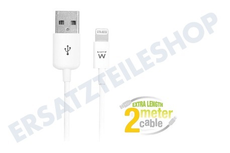 Ewent  USB Anschlusskabel USB zu Apple Lightninganschluss, 200cm