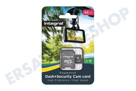 Integral  INMSDX64G10-DSCAM 64GB Dash+Security Camera MicroSDHC Card Class 10