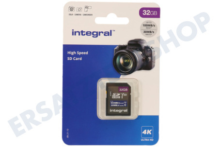 Integral  INSDH32G-100V30 High Speed-SD-Karte 32 GB 100 MB/S SDHC/XC V30 UHS-I U3