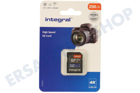 Integral  INSDX256G-100V30 Hochgeschwindigkeits-SD-Karte 256 GB 100 MB/S SDHC/XC V30 UHS-I U3