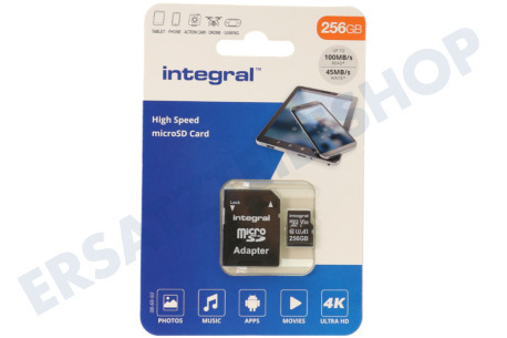 Integral  INMSDX256G-100V30 V30 Hochgeschwindigkeits-Micro-SDHC-Karte 256 GB