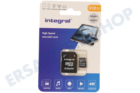 Integral  INMSDX512G-100V30 V30 Hochgeschwindigkeits-Micro-SDHC-Karte 512 GB