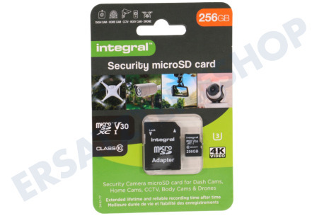 Integral  INMSDX256G10-SEC 256 GB Security-Micro-SD 4K V30 UHS-1U3 A1 Klasse 10