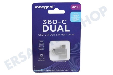 Integral  360-C Dual Typ-C  und USB3.0-Flash-Speicherstick32 GB