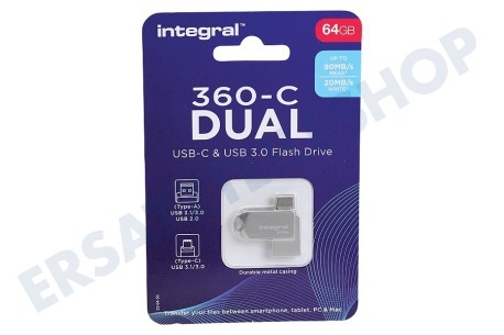 Integral  360-C Dual Typ-C und USB3.0-Flash-Speicherstick64 GB