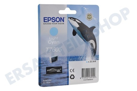 Epson  Druckerpatrone T7605 Light Cyan/Lichtblau
