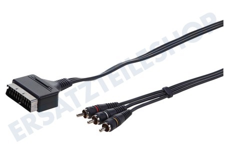 Easyfiks  Scart Kabel 21p Male -> 3x Cinch RCA Male, 2.5 Meter