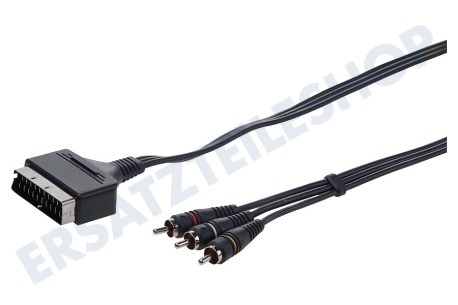 Easyfiks  Scart-Kabel 21p Male <- 3x Cinch-Cinch-Stecker, 2,5 Meter