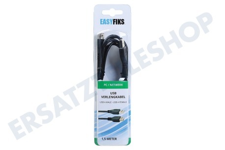 Easyfiks  USB-Verlängerungskabel 2,0A, Stecker - USB 2,0A, Buchse 1,5 Meter