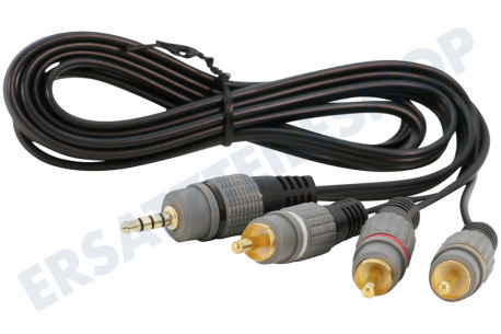 Universell  Klinken-stecker - Cinch kabel geeignet für Universell Composite, Klinke 3,5 mm 4P-Stereo-Stecker – 3x Tulip-Cinch-Stecker