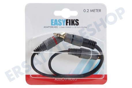 Easyfiks  Klinken-Adapter-Kabel 3,5 mm Stecker - 2x Cinch Contra RCA Buchse