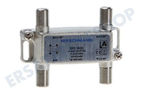 Hirschmann  DFC 0631 Verteiler CATV 3-Way Splitter 5-1218 MHz