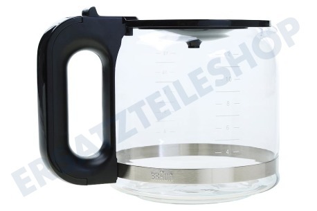 Braun Kaffeemaschine Kaffeekanne Schwarz, Glas