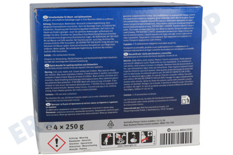 Creda Waschmaschine Y188312331 Entkalker Schnellentkalker, 4 x 250 g