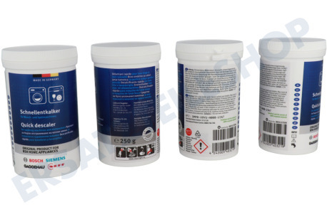 Creda Waschmaschine Y188312331 Entkalker Schnellentkalker, 4 x 250 g