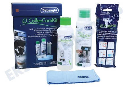 DeLonghi Kaffeemaschine, Kaffeemaschine Pflegeset Entkalker, Wasserfilter und Reiniger