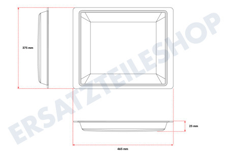 Blomberg Ofen-Mikrowelle Backblech Emaille 375 x 465 mm, 2,5 cm hoch