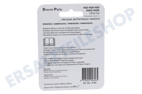NewSPeak  Shaver-Teile HQ4 bis HQ56