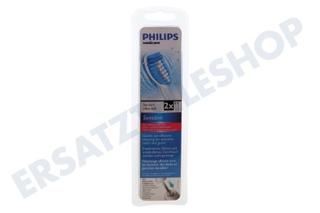 Philips  HX6052/07 Zahnbürsten-Set Sensitive Standard-Aufsteckbürsten, 2 Stück