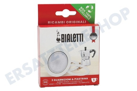 Bialetti  800031 Filter 1 Tasse, 3 Dichtung