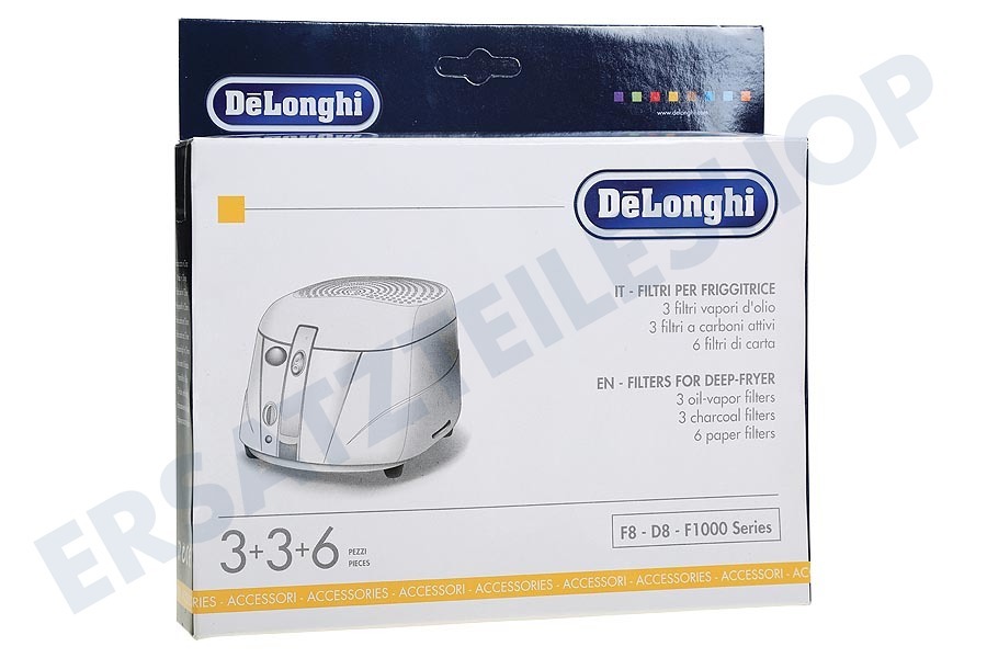 DeLonghi 5525101500 Filterset Frittieröl Fettfilter Kohlefilter für Fritteuse